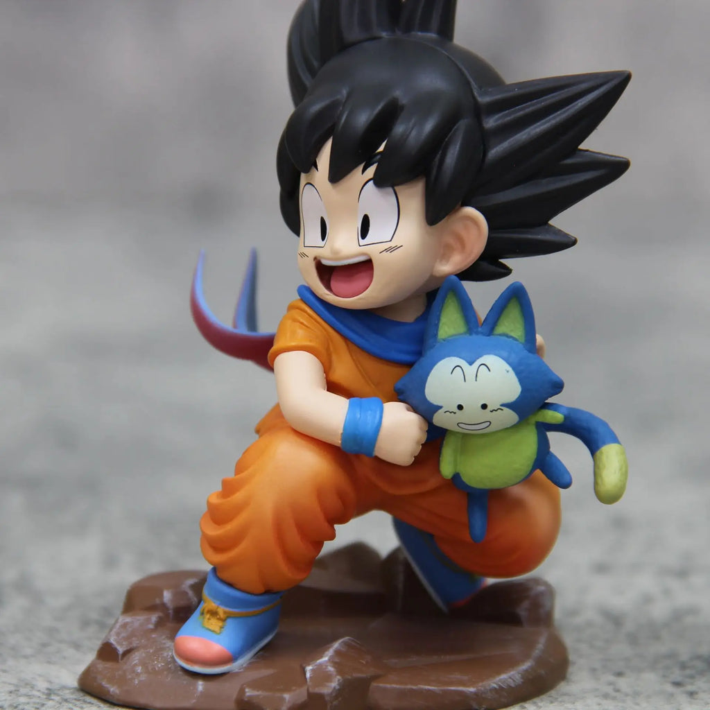 Dragon Ball Kindheit Little Goku Umarmungen Puer Ya Mu Tee Little Follower Figur Puppe PVC Modell Statue Sammlung Spielzeug Ornamen Geschenk