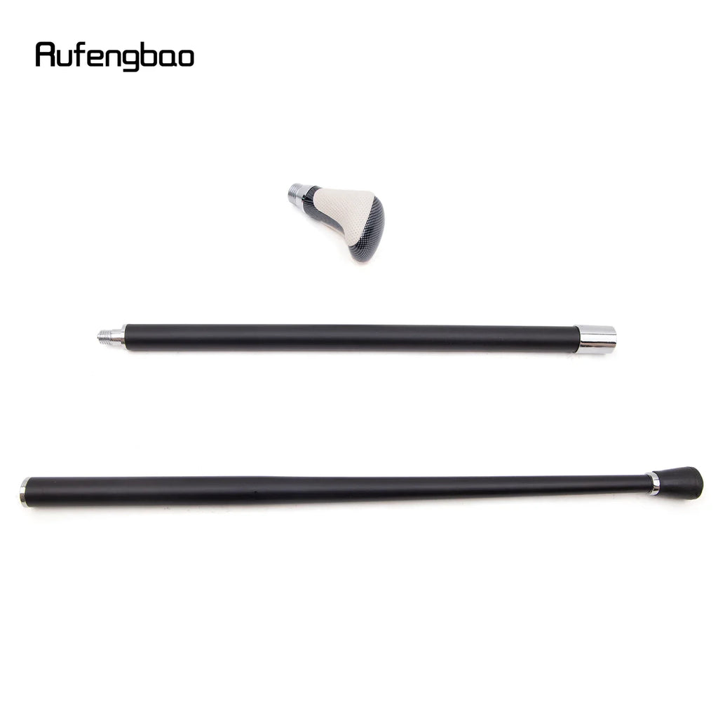 White Black Leather White Walking Cane Fashion Decorative Walking Stick Gentleman Elegant Cosplay Cane Crosier 94cm