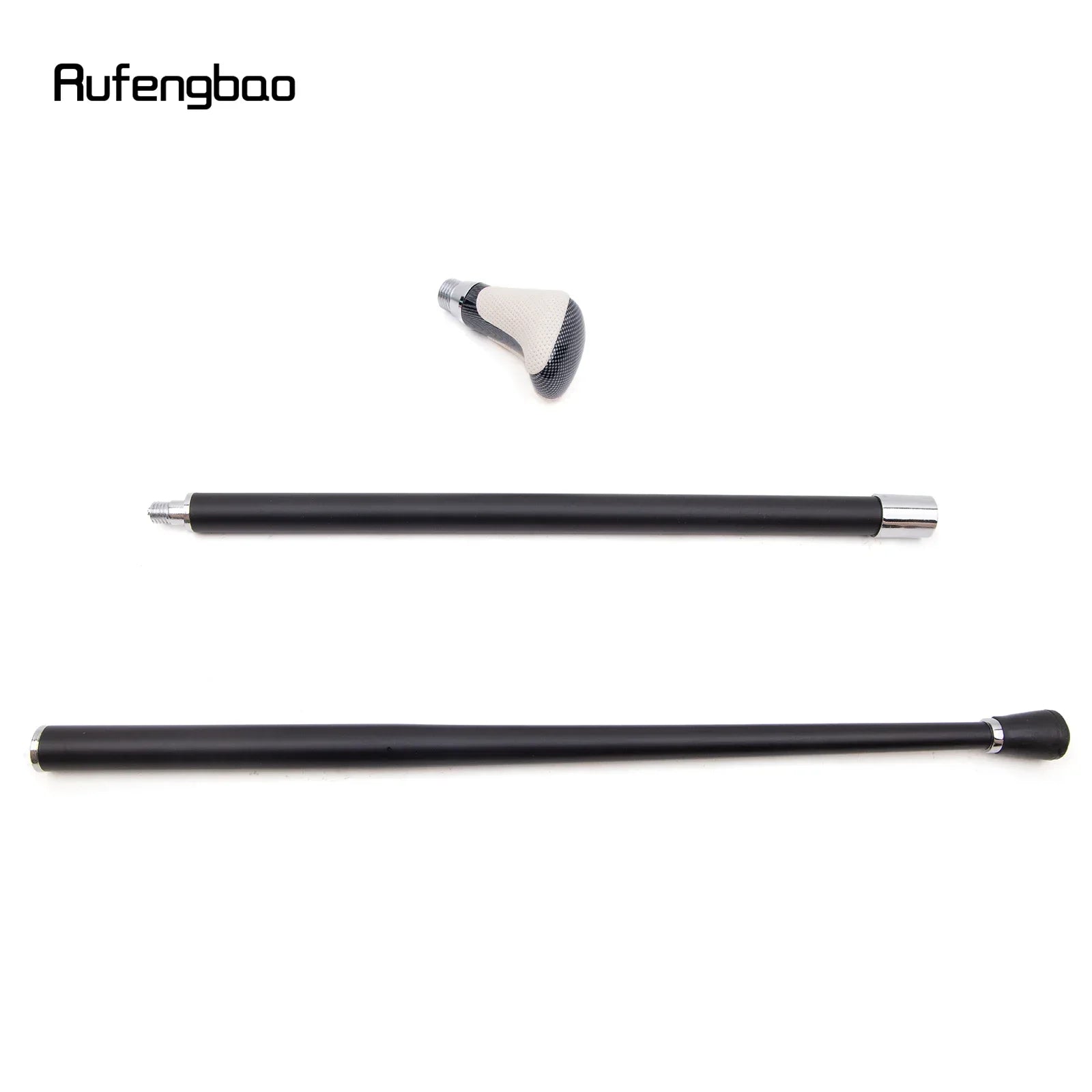 White Black Leather White Walking Cane Fashion Decorative Walking Stick Gentleman Elegant Cosplay Cane Crosier 94cm