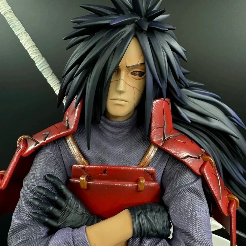 Naruto Uchiha Madara Anime Figuren Türgott Ban Figur mit leuchtender Basis Statue 42cm GK Modelle Sammlung Kinder Geschenke Spielzeug