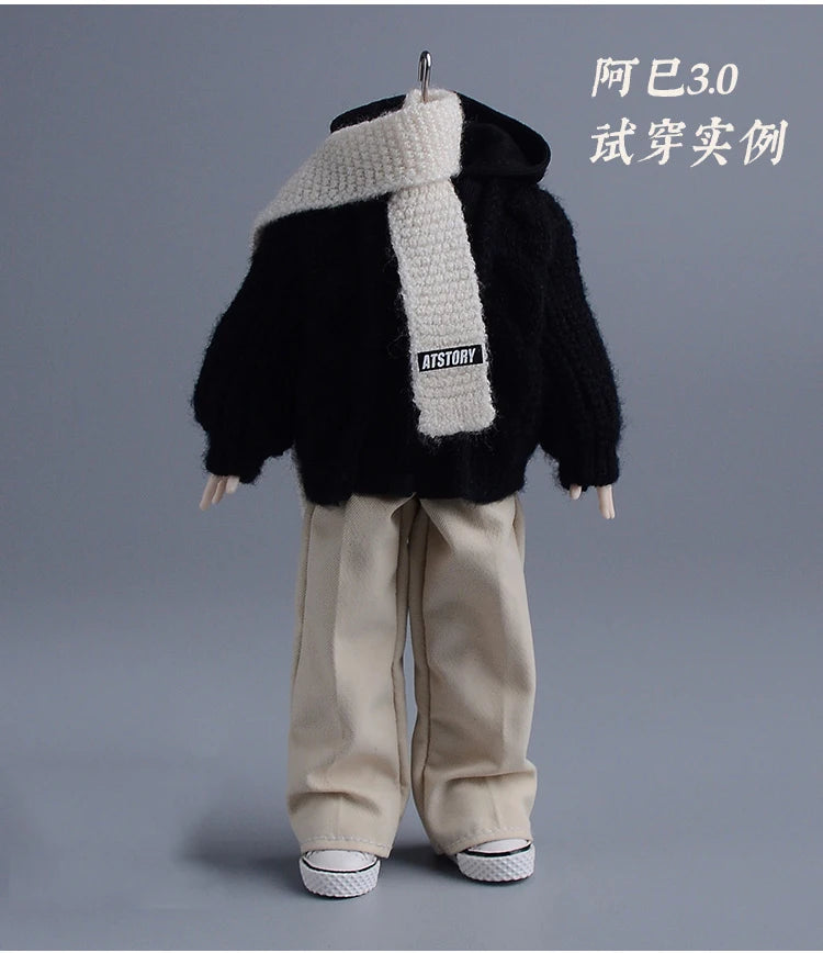 1/12 Scale Male Soldier Knitted Sweatshirt Sweater Jacket Cardigan Coat for 6in Asi Dolls Action FIgure Body Model DIY