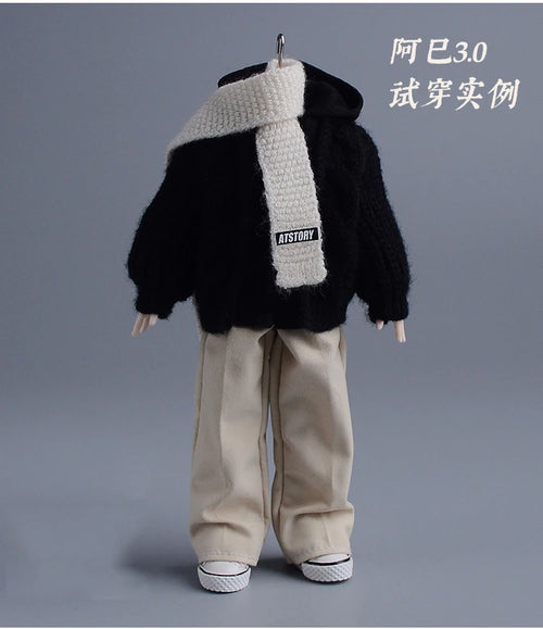 1/12 Scale Male Soldier Knitted Sweatshirt Sweater Jacket Cardigan Coat for 6in Asi Dolls Action FIgure Body Model DIY