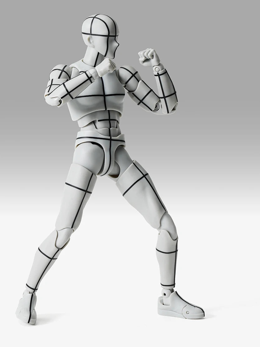 Bandai SHFiguarts B0DY-KUN Wireframe Gray Color Ver Sketch Draw Action Figure Artist Art Painting Drawing Mannequins Movable