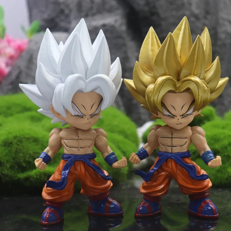 Q Version Dragon Ball Figures Goku Shenron Action Figurine Super Saiyan 2 Pvc Anime Statue Ornament Doll Bedroom Collection Gift