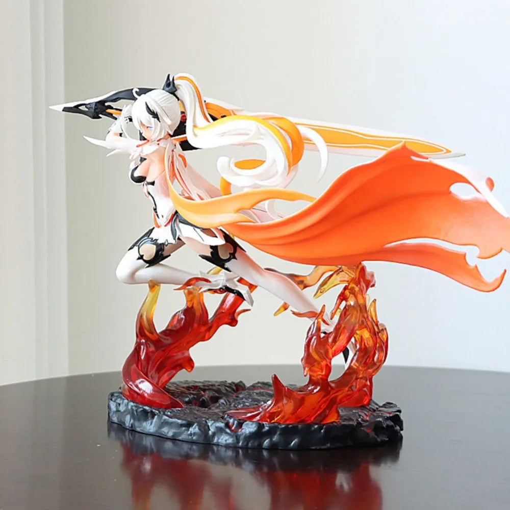 24cm Anime Honkai Impact 3rd Figurine Kiana Kaslana Flame Base Beautiful Girl Ver. Action Figure Model Doll Collection Gift Toy