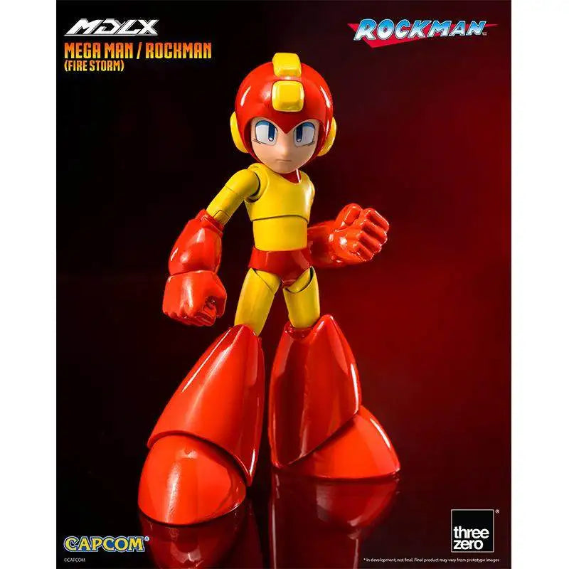 [In Stock] Genuine Threezero 3a Mdlx Rockman Flame Storm 102mm Mobile Doll Figure Model Anime Toy Gift