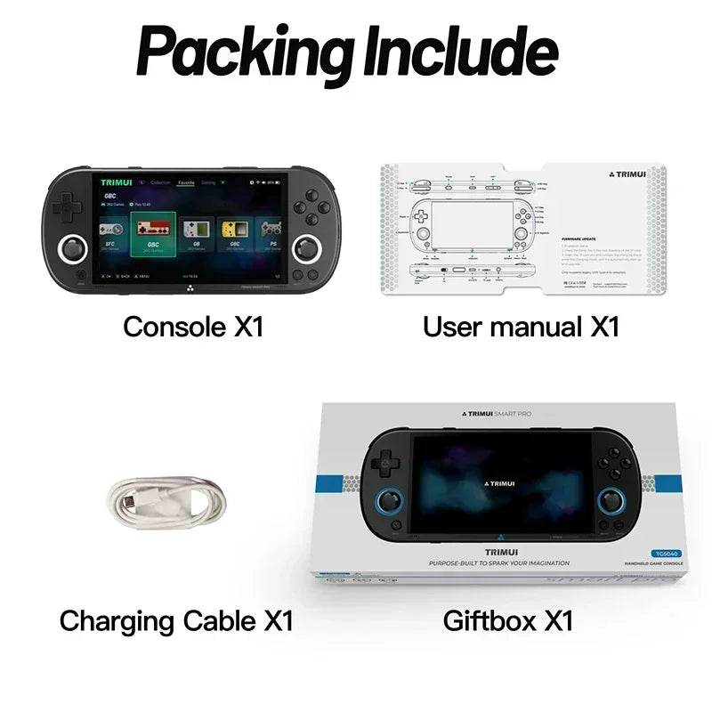 Handheld Game Console Trimui Smart Pro 4.96''IPS Screen Video Game Console Linux System Retro Video Game Consoles Birthday Gifts