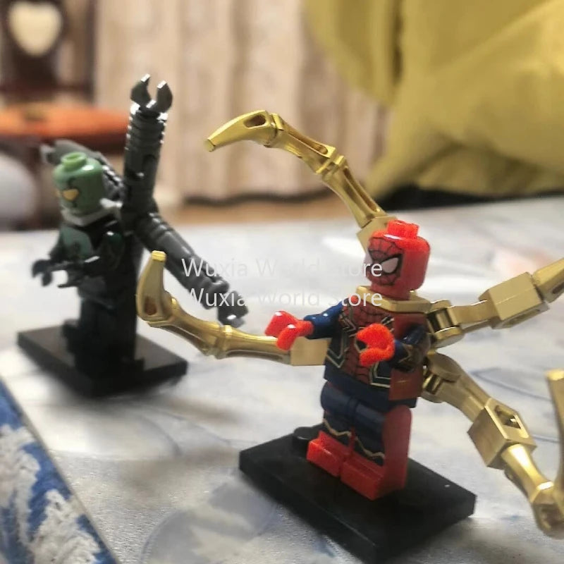 Hot 5cm Marvel Spider-Man Venom Green Goblin Building Block Figures Assembleable Figure Desktop Ornament Decorations Best Gifts