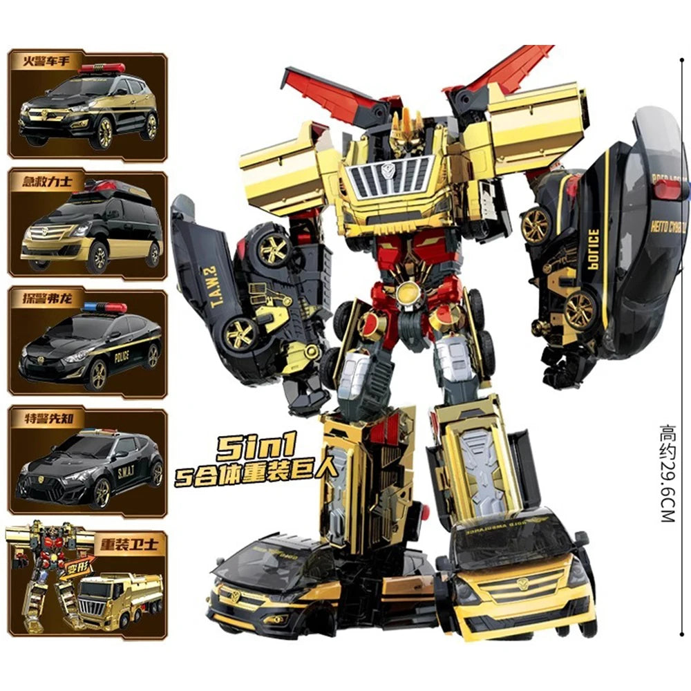 5 IN 1 Carbot Safari Saver Transformation Robot to Car Toys Action Figures Penta Storm Model Deformation Cars Toy Gift