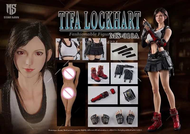 STAR MAN MS-010 1/6 Women Soldier Tifa Lockhart Japanese Anime Combat Role-Playing Game Dolls 12Inch Action Figure Model Toys