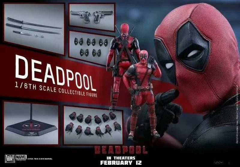 In stock: HOTTOYS brand 1/6 scale MMS178 "The Avengers" Black Widow 2.0 version and Deadpool figurine toys