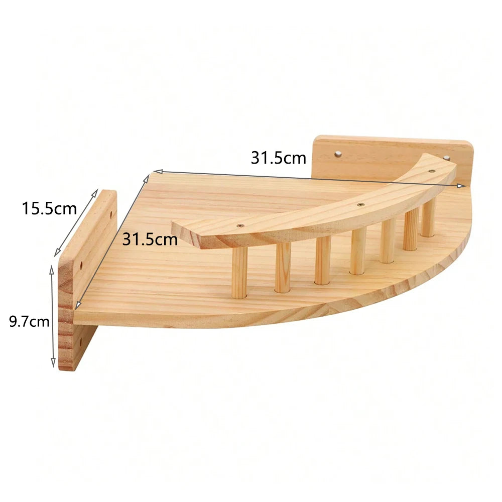Cat Wall Mounted Furniture Wooden Hammock Climbing Shelf Set Perch Sisal Ladder Scratching Post Beds Perches Stable For Kitty