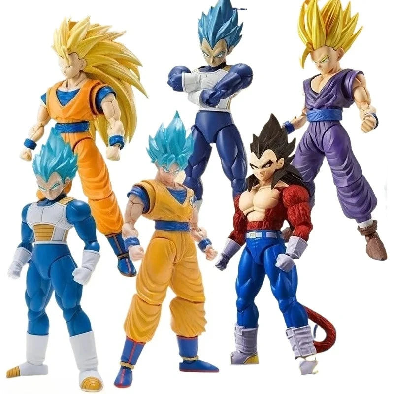 Bandai Genuine FRS Dragon Ball Son Goku Son Gohan Vegeta Frieza Super Saiyan Anime Action Figure Assembly Model Toys Gift Kids