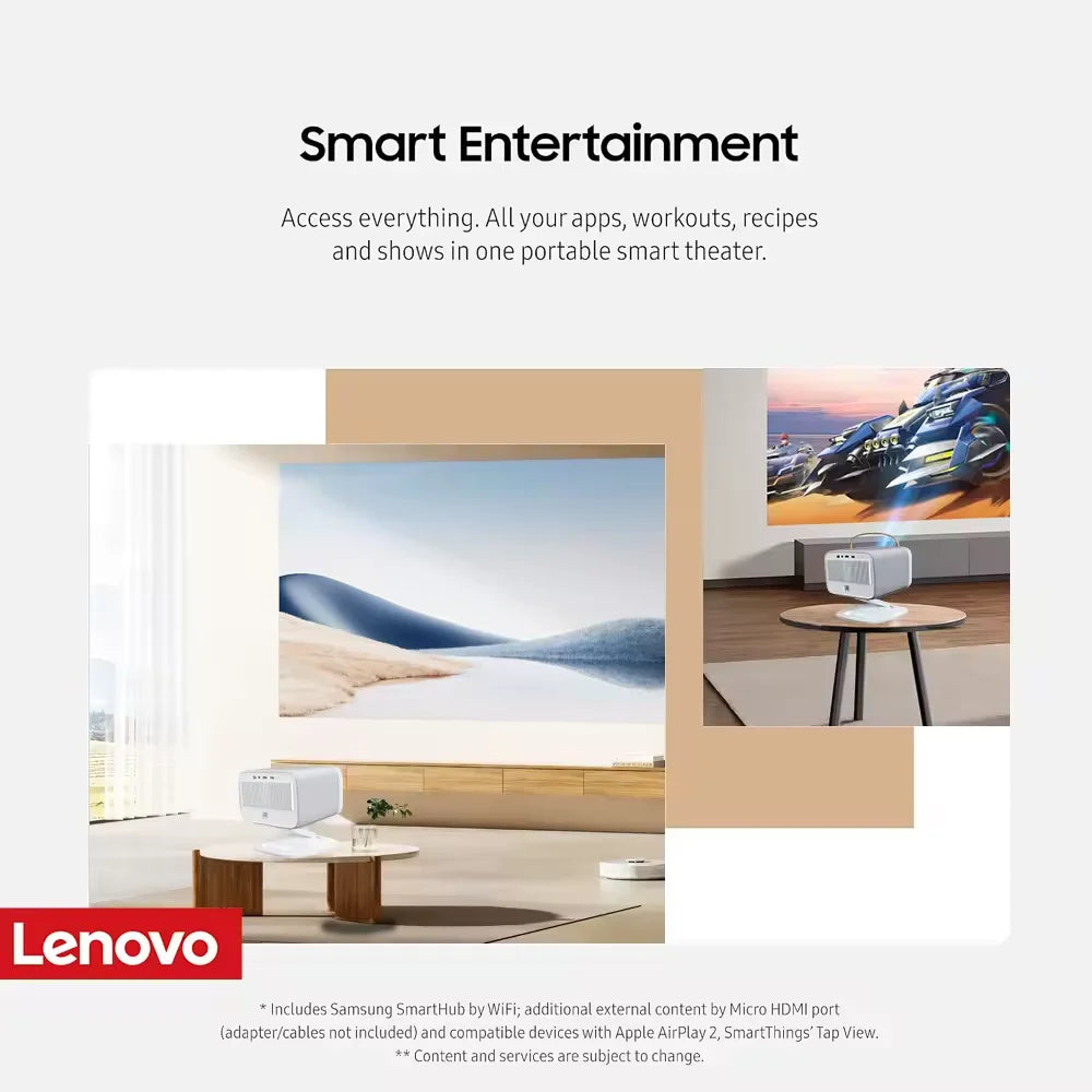 Lenovo Xiaoxin 100P Projektor 1140ANSI Ultra HD LED Video Film Heimkino Outdoor Tragbarer Strahlprojektor PK hy300 Proyector