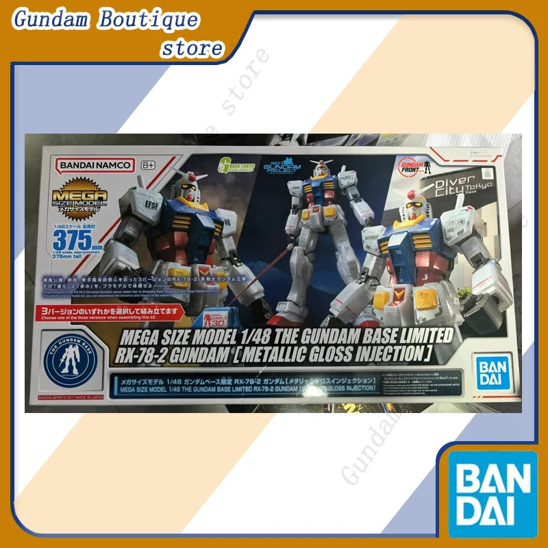 Bandai Genuine MEGA SIZE MODEL 1/48 LIMITED RX-78-2 GUNDAM [METALLIC GLOSS INJECTION]Anime Action Figure Assembly Model Toy Gift