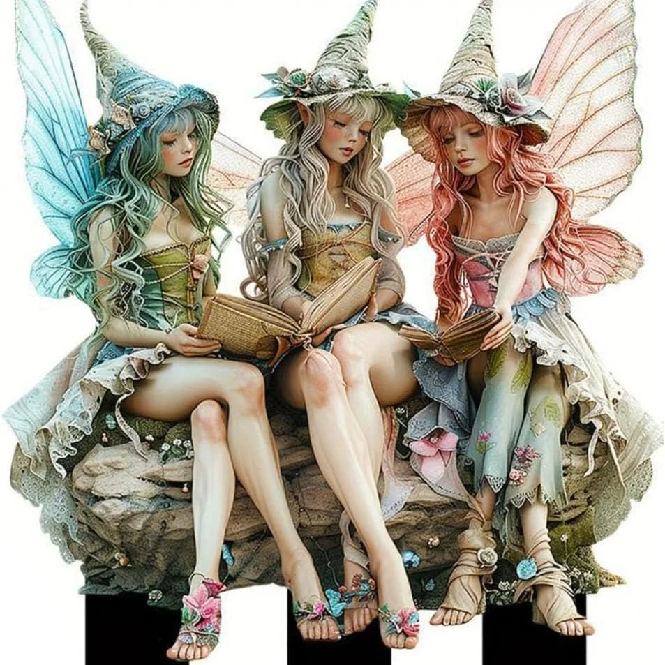 2D Flat Fairy Garden Decor Elf Garden Stakes Decorative Acrylic 2D Fairy Stake  Outdoor Garden Fairy Statue Ornaments Gifts