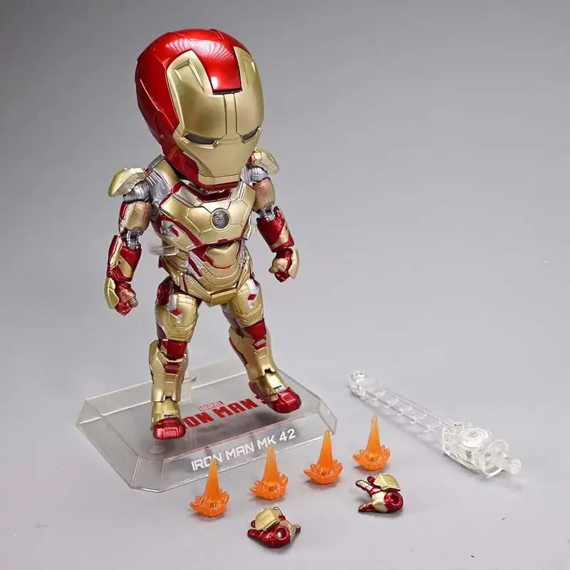 Avengers Captain America Doctor Strange Iron Man Thanos Black Panther Q-Version Mobile Figurine Model Toys For Kids Gift