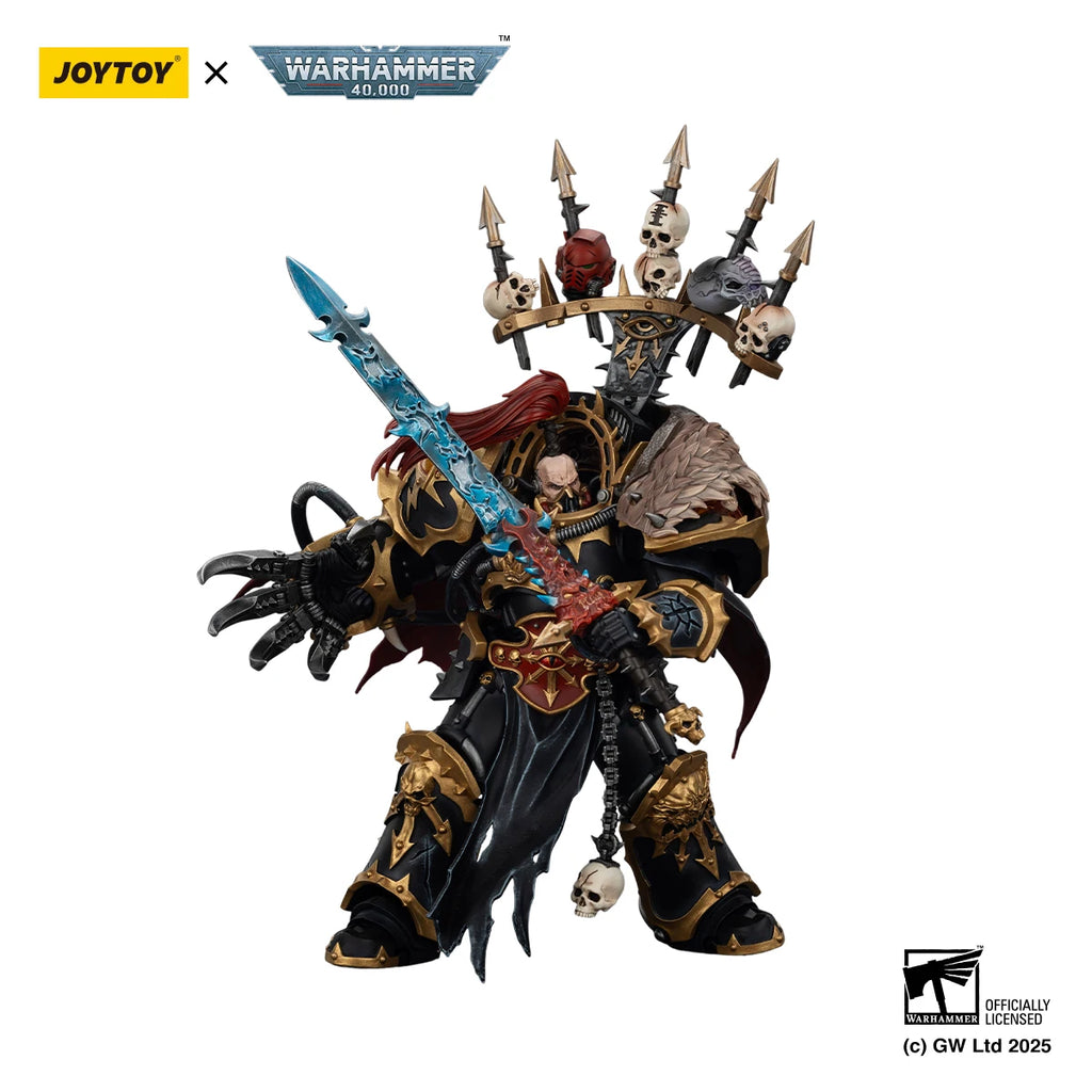 JOYTOY Warhammer 40K 1/18 Scale Black Legion Abaddon the Despoiler with Drach'nyen the Talon of Horus Action Figure Model Toys