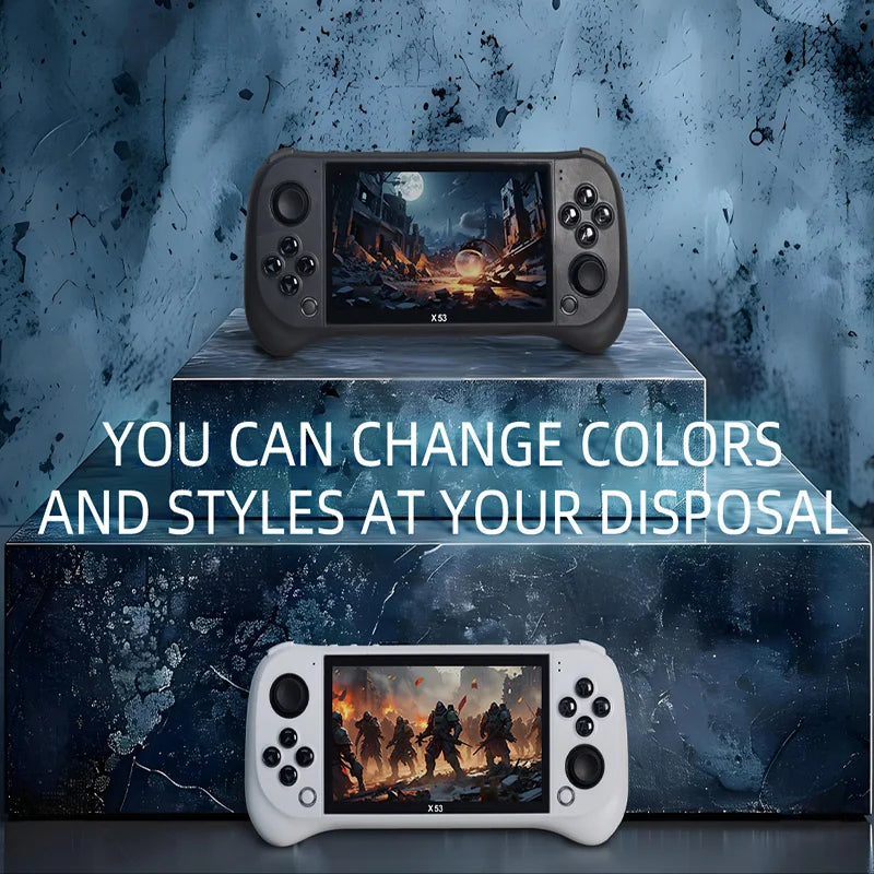 Children's Game Console X53 Handheld Game Console HD 5.1 Inch Large Screen Retro Music Video Playback Watch TV Read E-books
