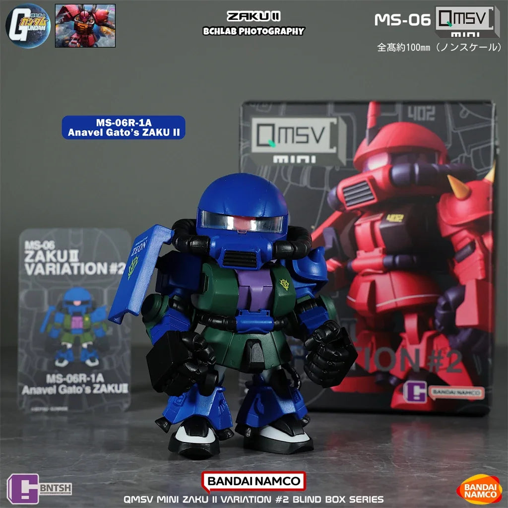 In Stock Bandai QMSV Mini Zaku Second Generation Gundam Blind Box Model Movable Figure Ornament Gift