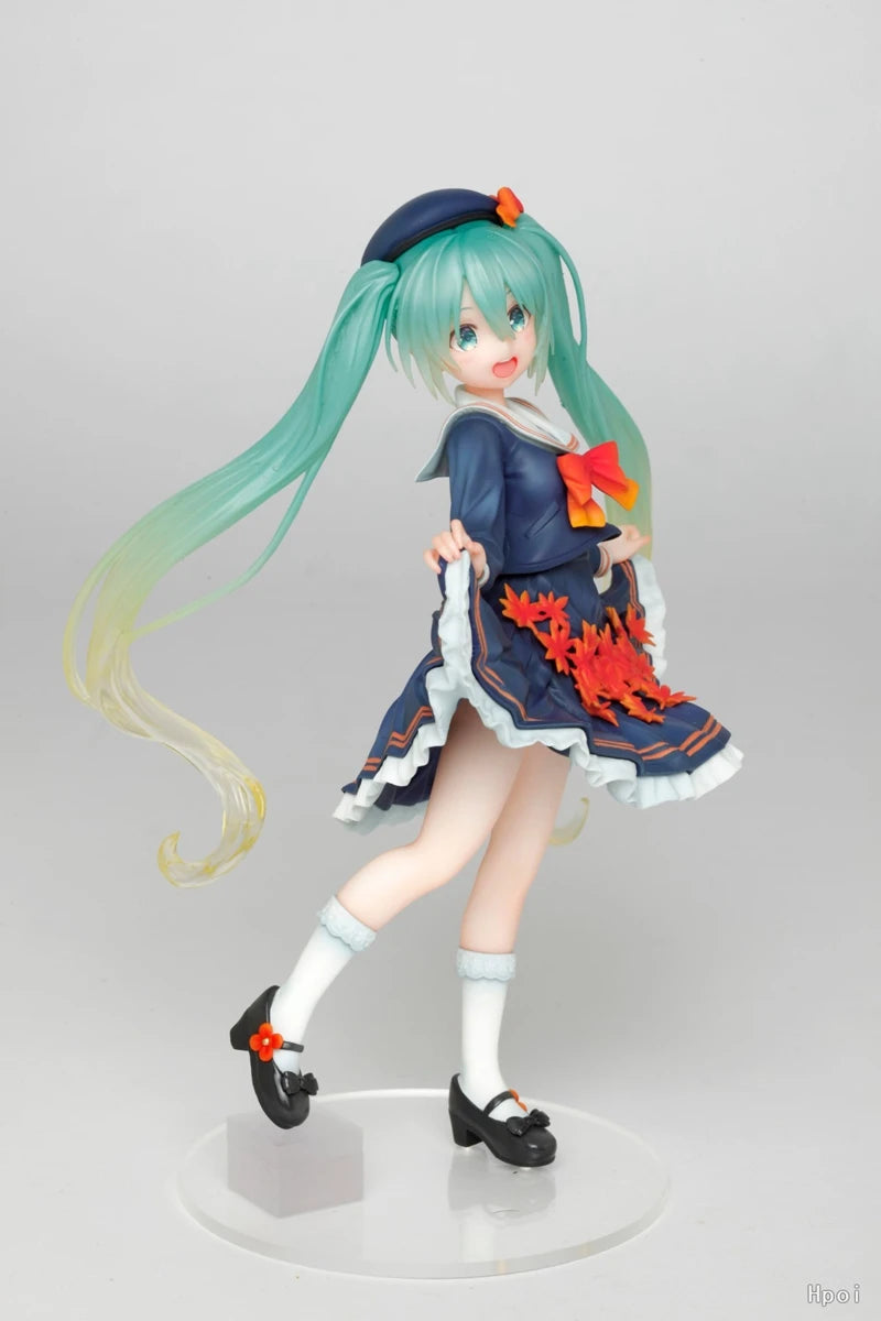 18cm Hatsune Miku Anime Figure 3rd Season Autumn Ver Kawaii Girl Action Figure PVC Collection Model Ornaments Toys Birthday Gift
