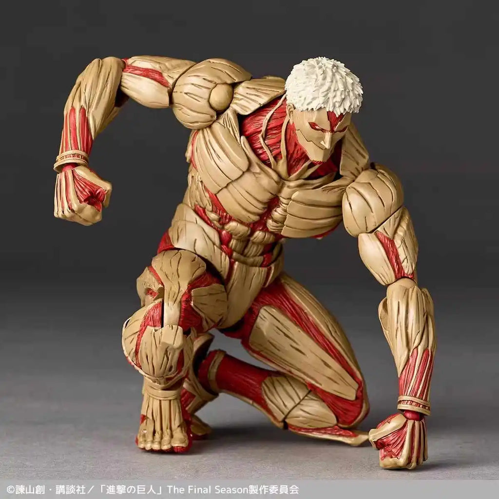 In Stock Kaiyodo Revoltech Attack on Titan NR069 Armored Titan Reiner Braun Character Model Toy Gift Collection