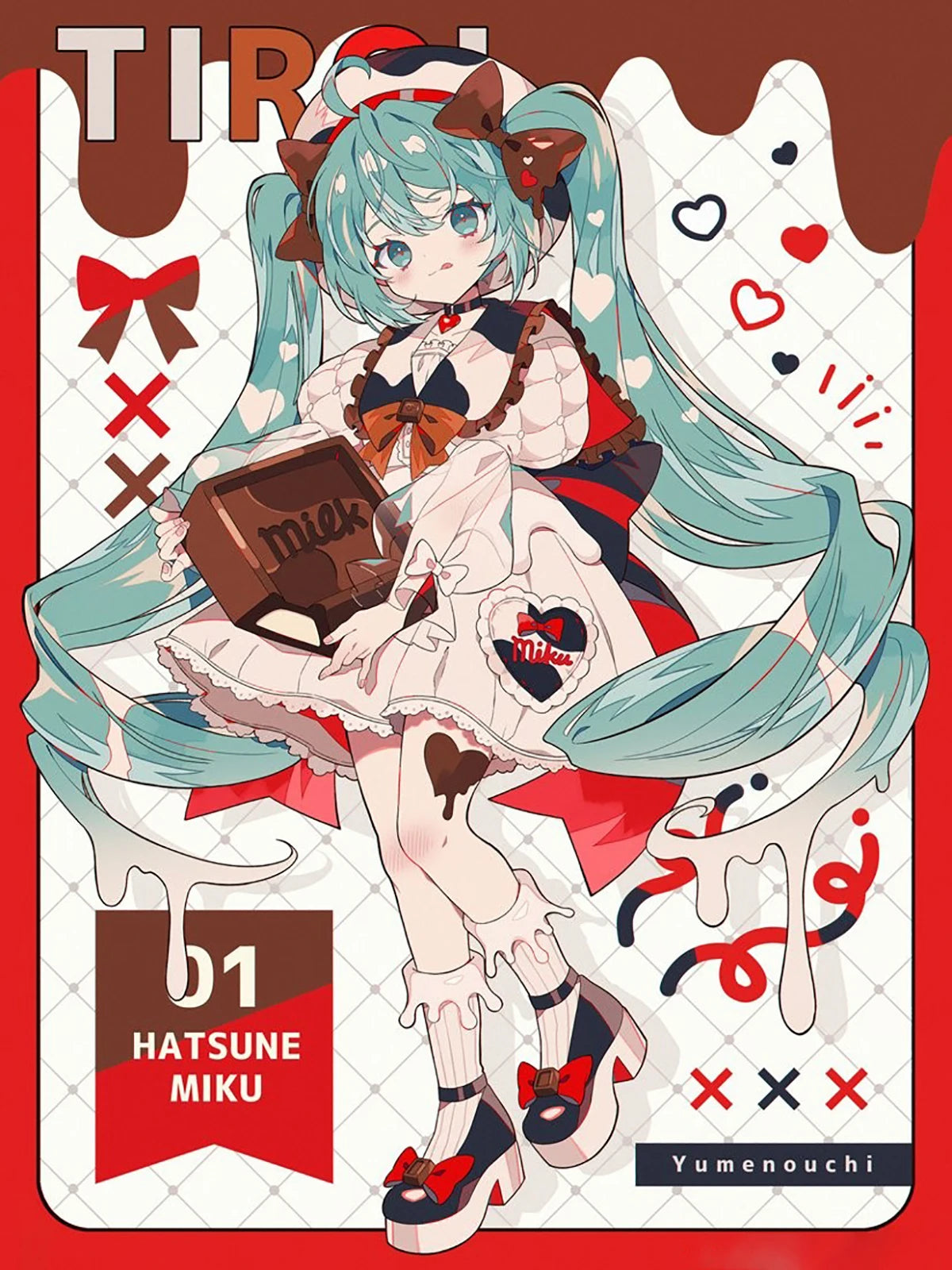 Original Genuine FuRyu Prepainted Hatsune Miku X Tirol Chocolate Trio-Try-iT Figure Piapro Characters Hatsune Miku Milk Ver Gift