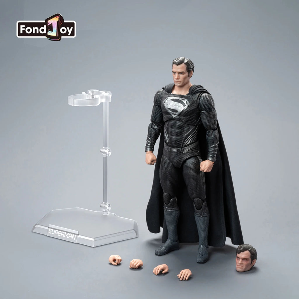 FondJoy Superman Action Figure 1/9 DC Justice League Black Superman 2.0 Anime Figurine Collection Model Joints Movable Toys Gift