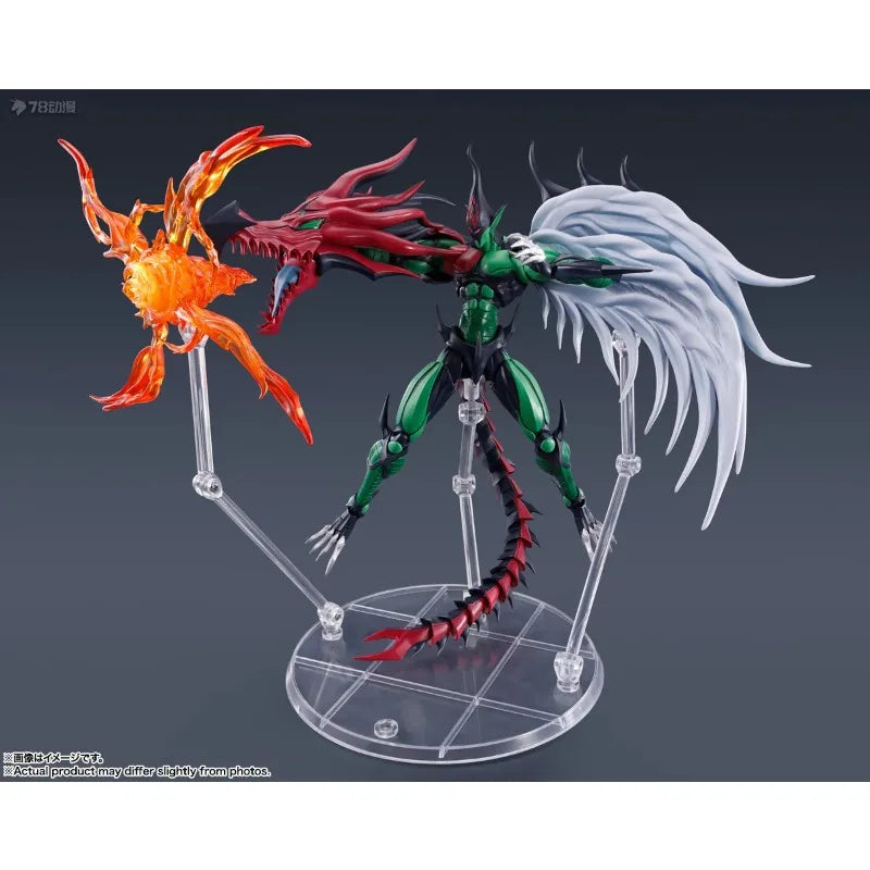 【In Stock】 Bandai Original S.H.MonsterArts Elemental HERO Flame Wingman Figure Finished Model kit  Anime full Action Toy Gift
