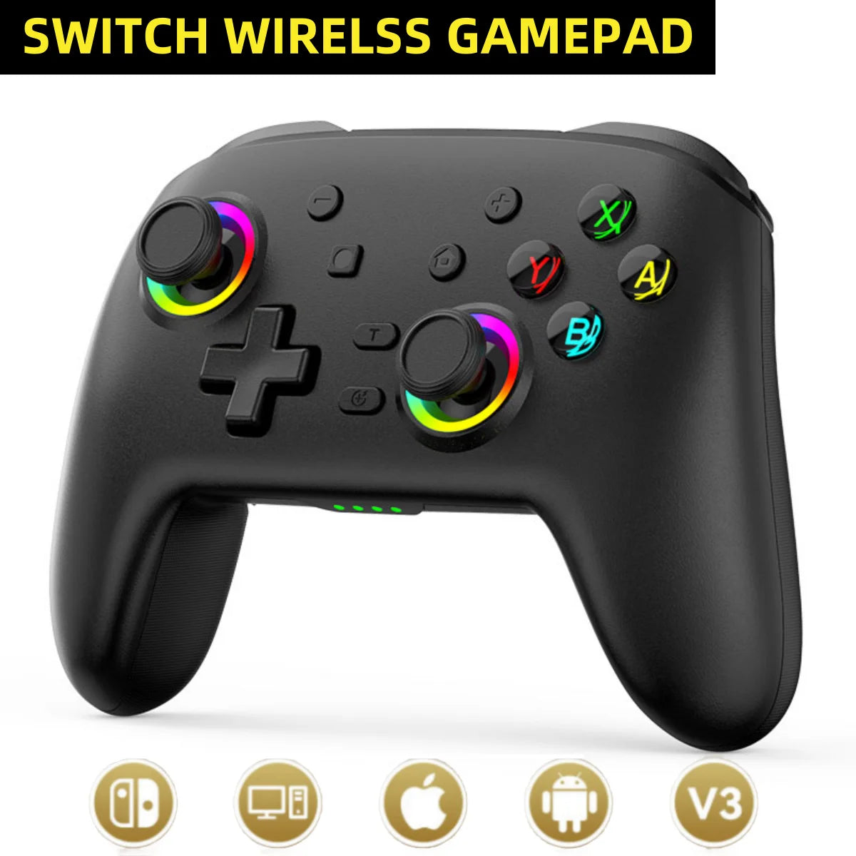 Gamepad  Controller Wireless Bluetooth Wake Function Joystick 6-Axis Gyro Handle HD Vibration
