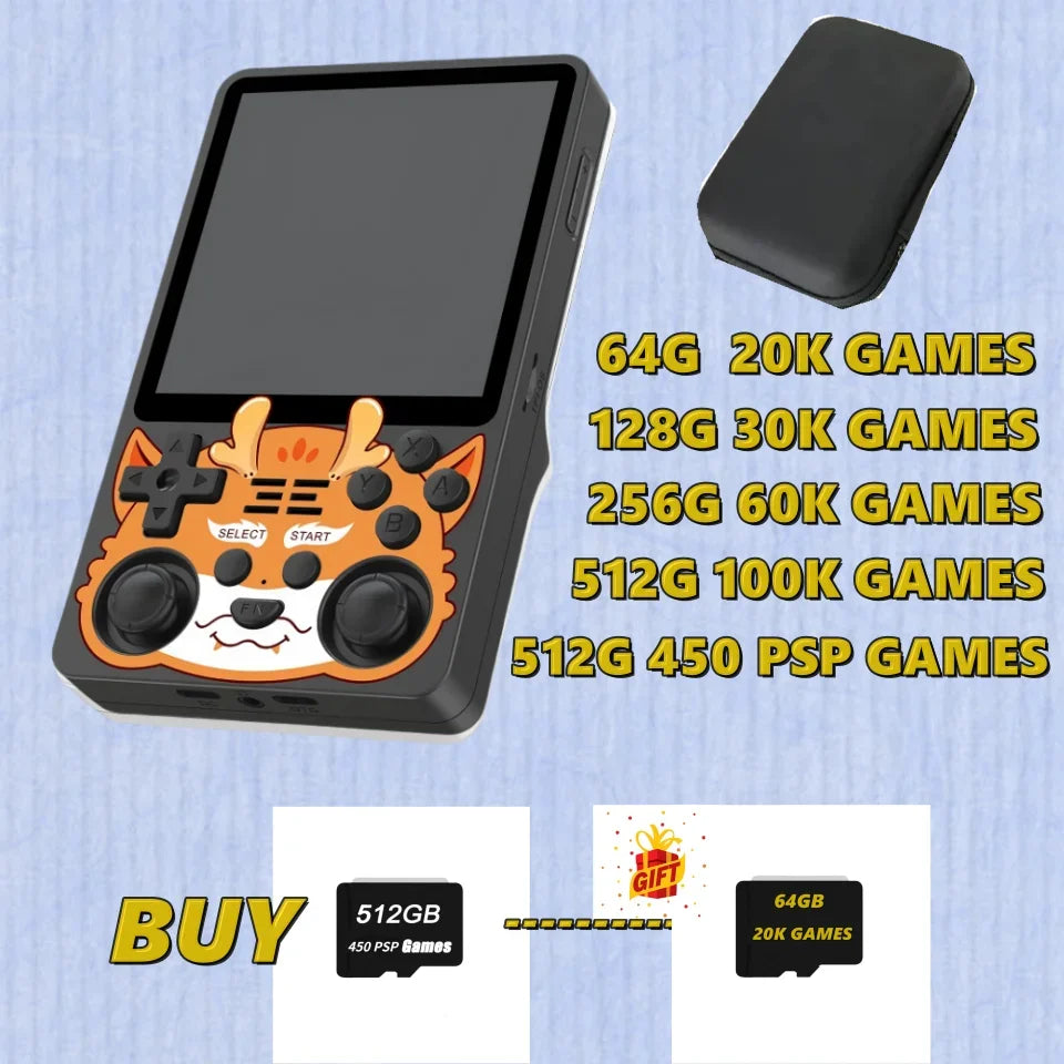 POWKIDDY RGB20SX Portable Handheld Game Console Retro Pocket 4.0 Inch Screen Linux OS Portable Video Players 512G PSP  Console