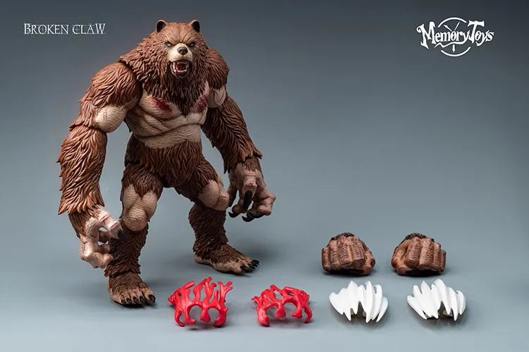 MemoryToys 1/10 Adventurer's World Berserker Bear Men Model Full Set 22cm Druid Animal Action Figure Toys Doll Model Fans Gifts