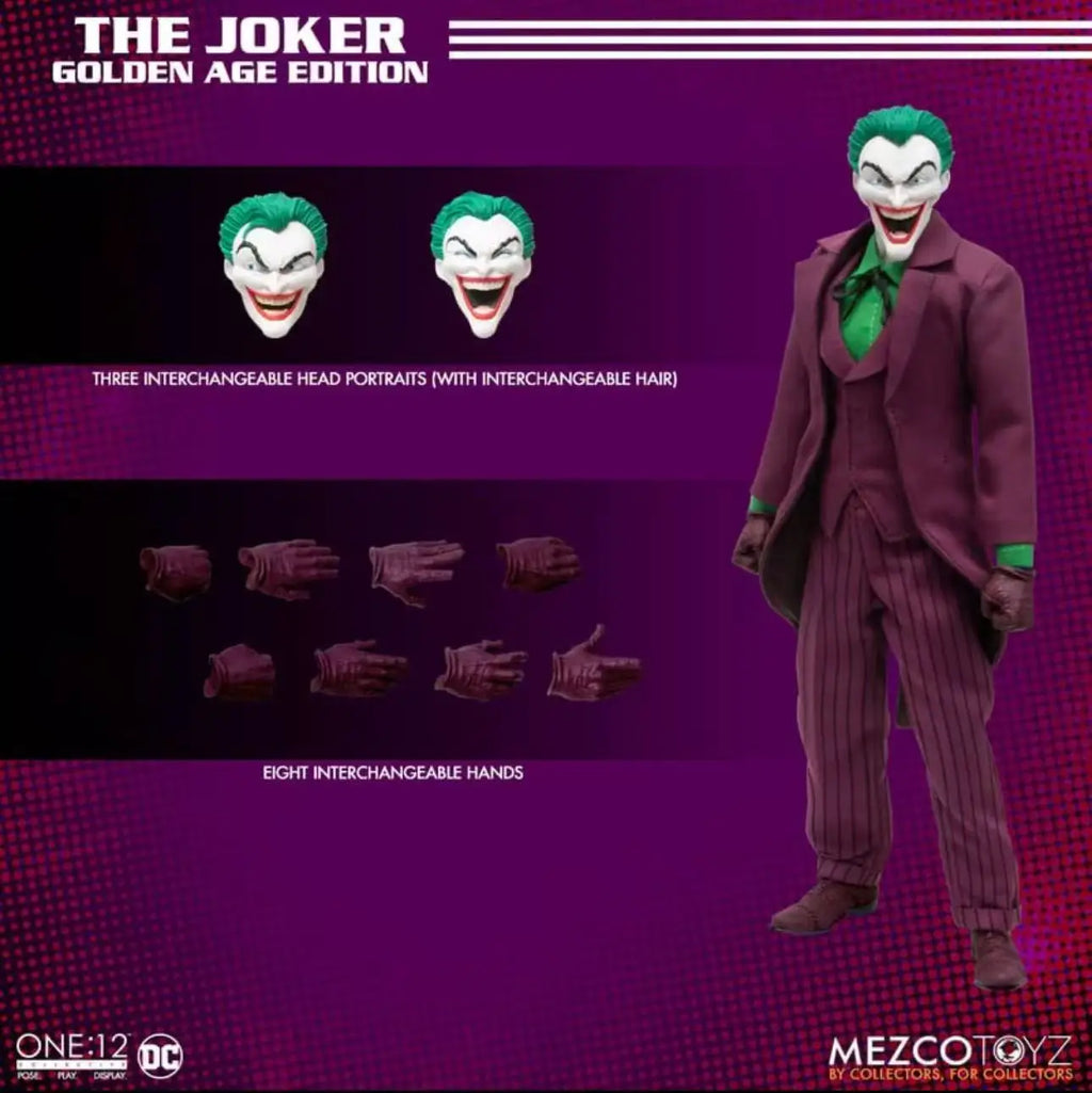 In-Stock Mezco Golden Age Joker Articulated Action Figure Toy (Brand New)