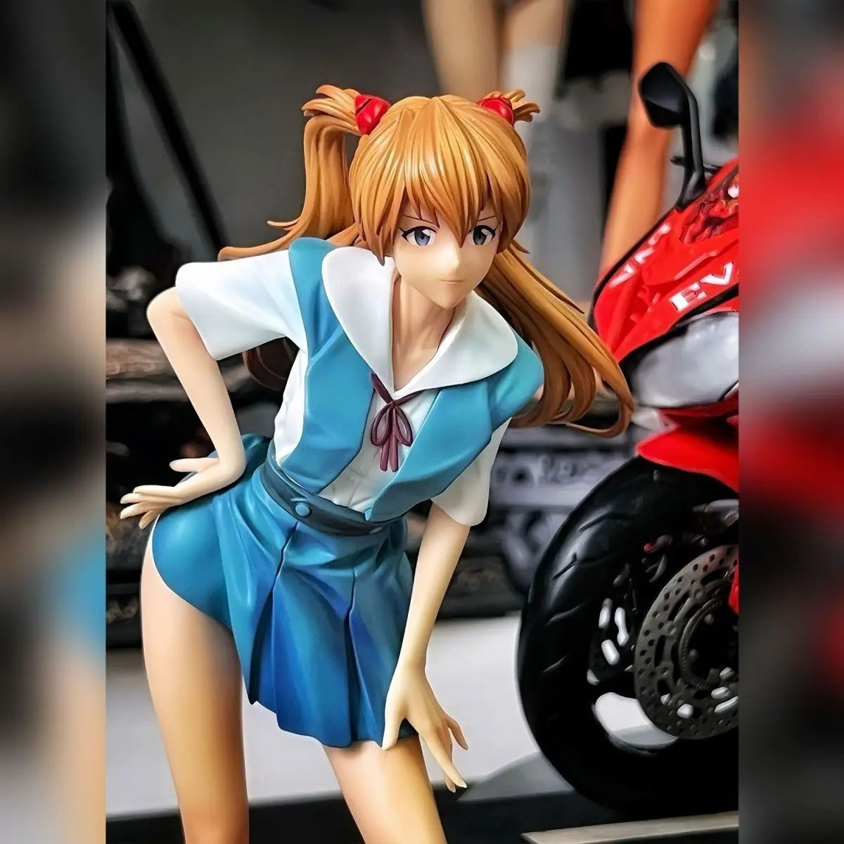 2025 New 23CM Anime EVA GK Asuka Langley Soryu school uniform Kawaii PVC Tabletop Decorations Action Figures Doll Model Toy Gift