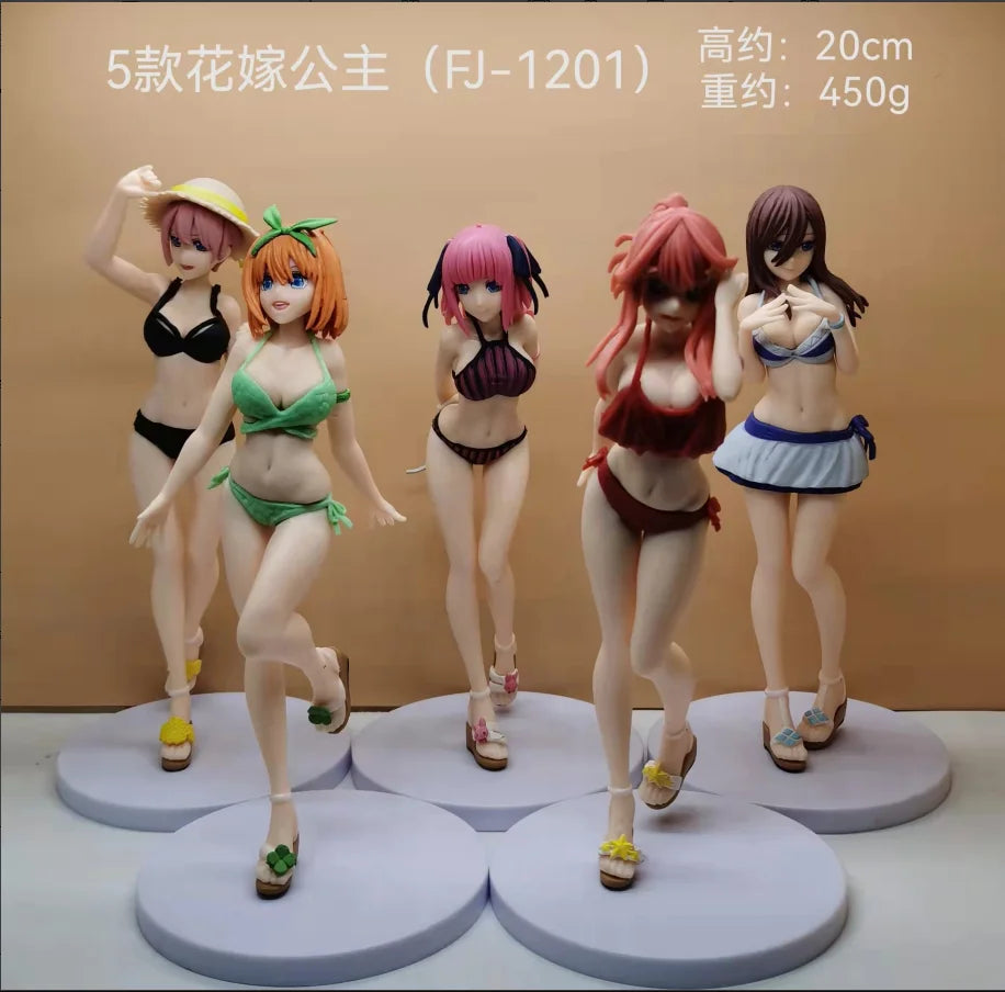 20CM Anime The Quintessential Quintuplets Figure Sexy Swimsuit Standing Nakano Nakano Miku Model Static Toys Collection Doll