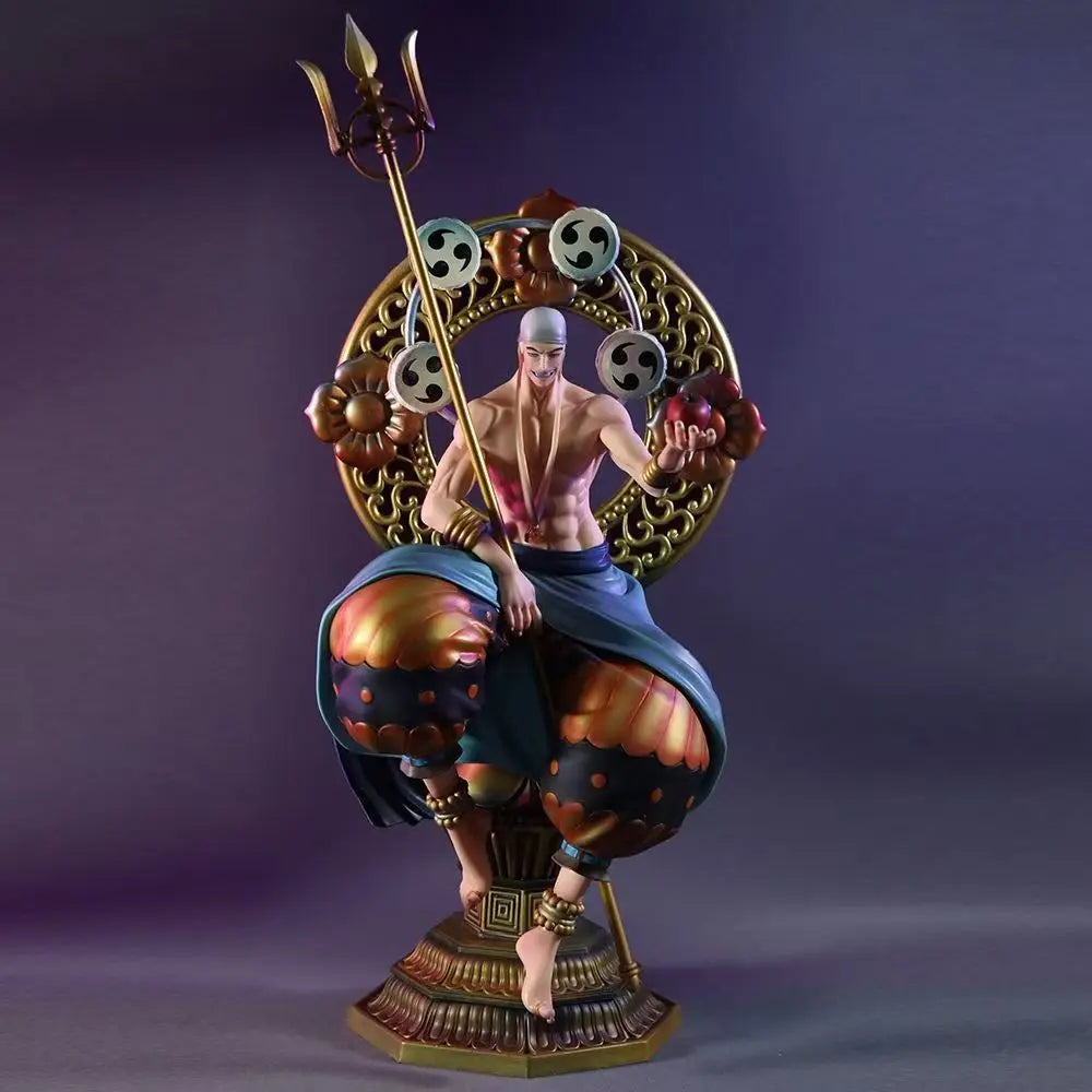 One Piece Anime 39cm Thunder God Enel Sitting Action Figure PVC Statue Model Boys Collection Toys Desktop Ornament Gifts