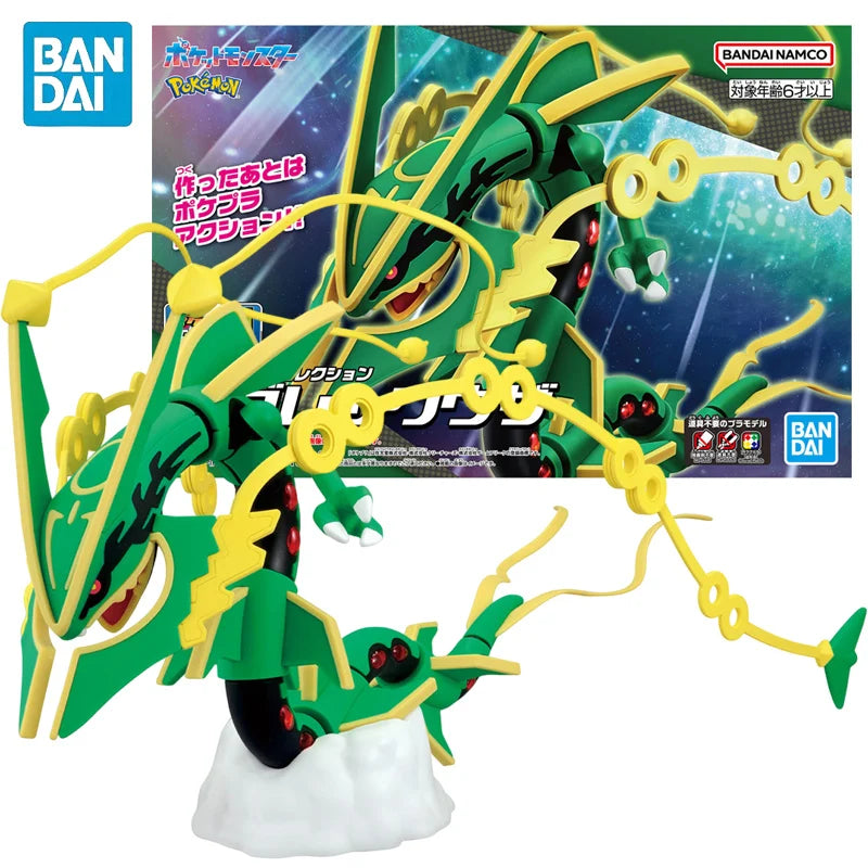 In Stock BANDAI POKEMON PokePla PLAMO COLLECTION 61 Rayquaza Mega Evolution Anime Action Figures Assembly Model Toy