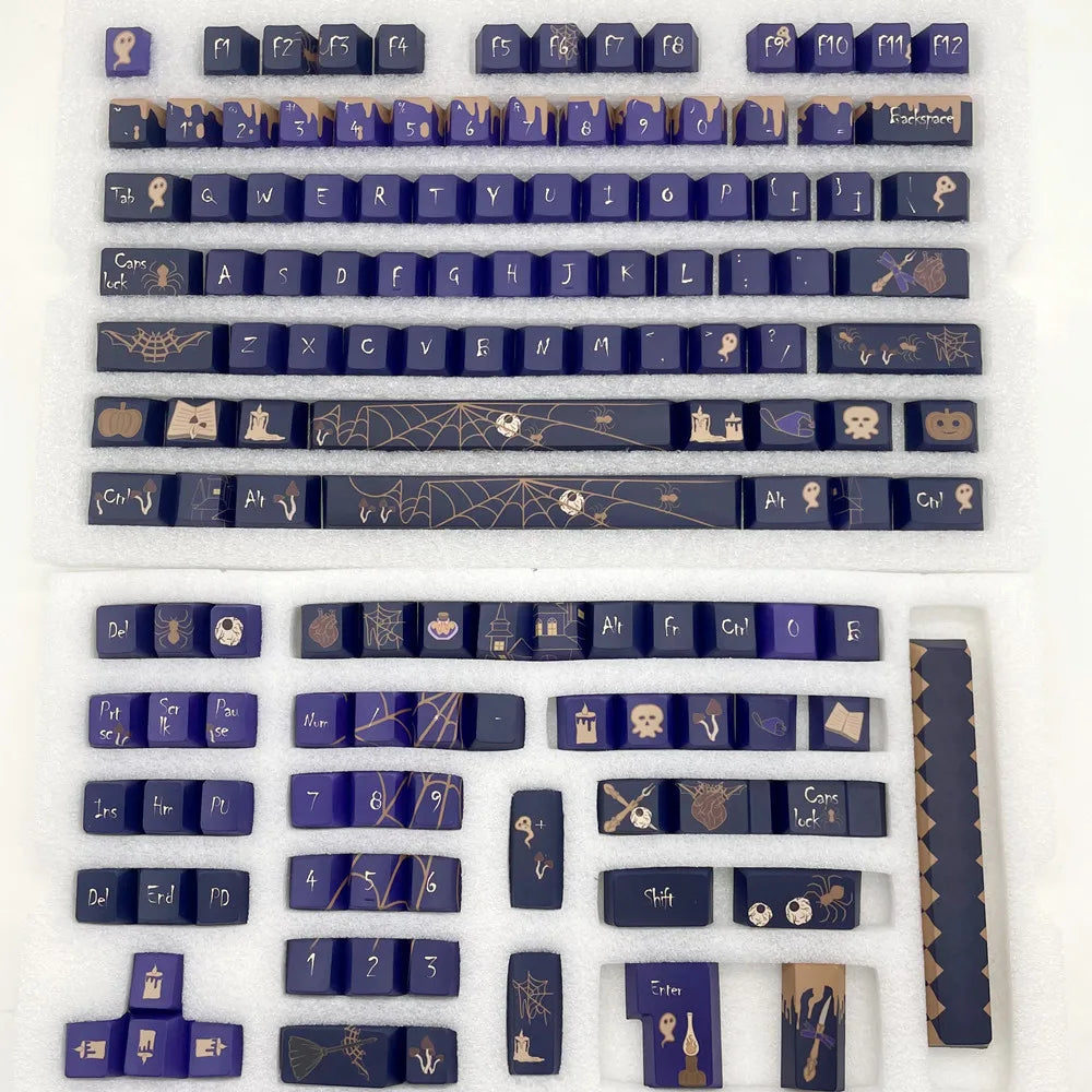 Custom Witch Feast Keycap Mechanical Keyboard 140 Keys Hallowmas Theme PBT DYE Sublimation Cherry Profile For Cherry Mx Switches