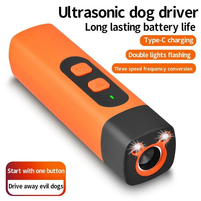 Electric Handheld Anti-barking Tool Stop Barking Ultrasonic LED Dog Training Device Waterproof Dog Trainer