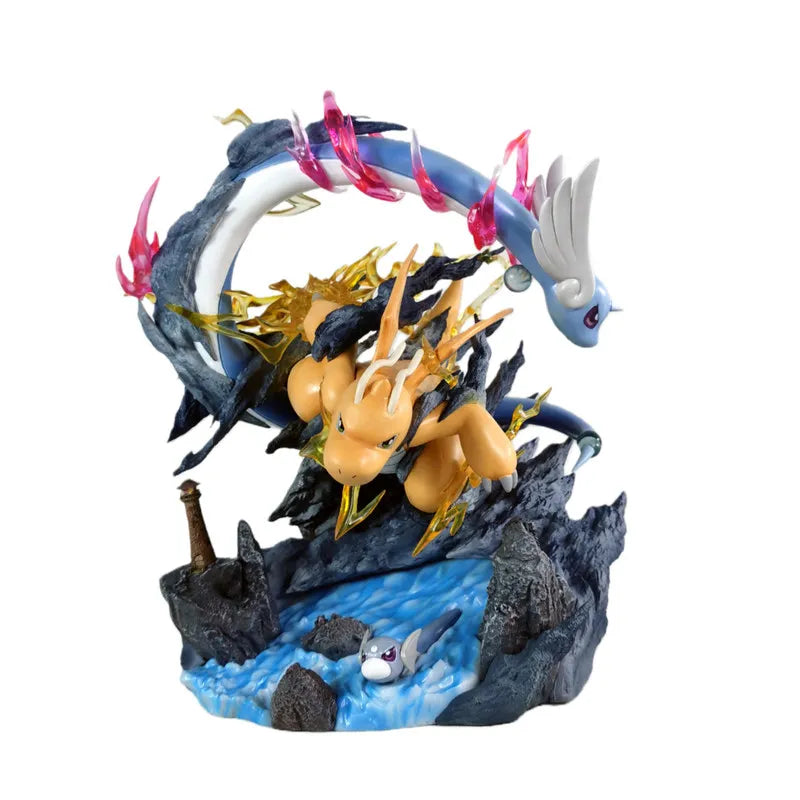 New 30cm Dragonite Evolutionary Line PokéMon Animation Peripheral Gk Figure Luminous Decorations Ornaments Model Toy