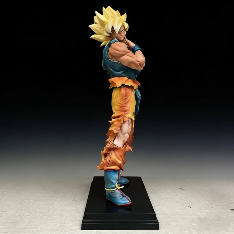 Dragon Ball GK 32cm Super Saiyan Goku Pinch Face Action Figure With Base Collectible Model Anime Statue Desktop Decor Gift Toy