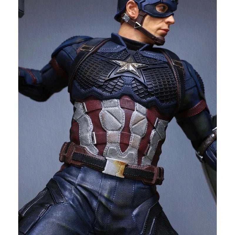 65cm The Avengers Figure Captain America Standing Posture Model Resin Anime Action Series Desktop Ornaments Holiday Gifts Toy