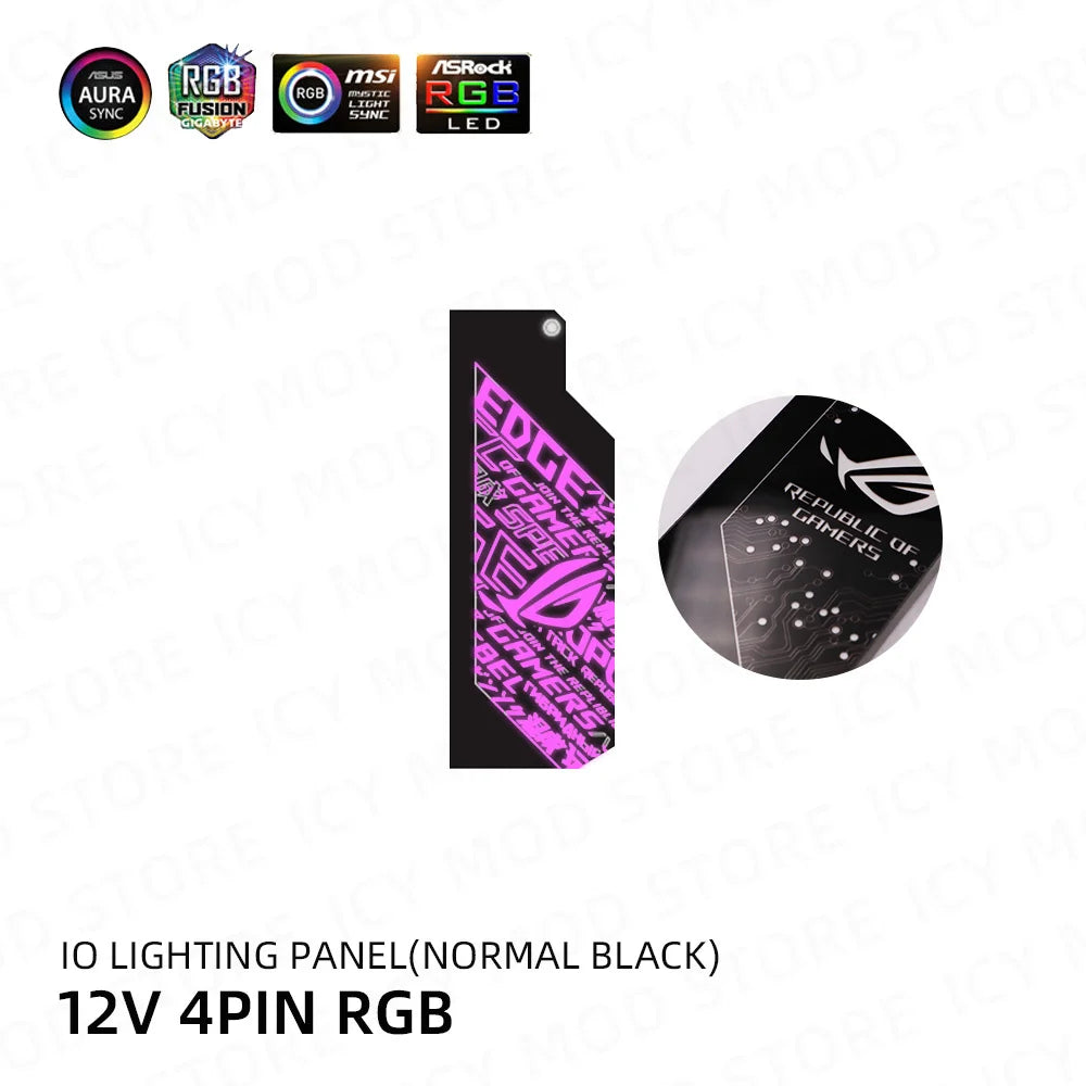 DIY Motherboard IO Decoration Cover RGB Lighting Panel Chassis MOD ARGB MOBO I/O Customize Mainboard Cover AURA SYNC PC Case