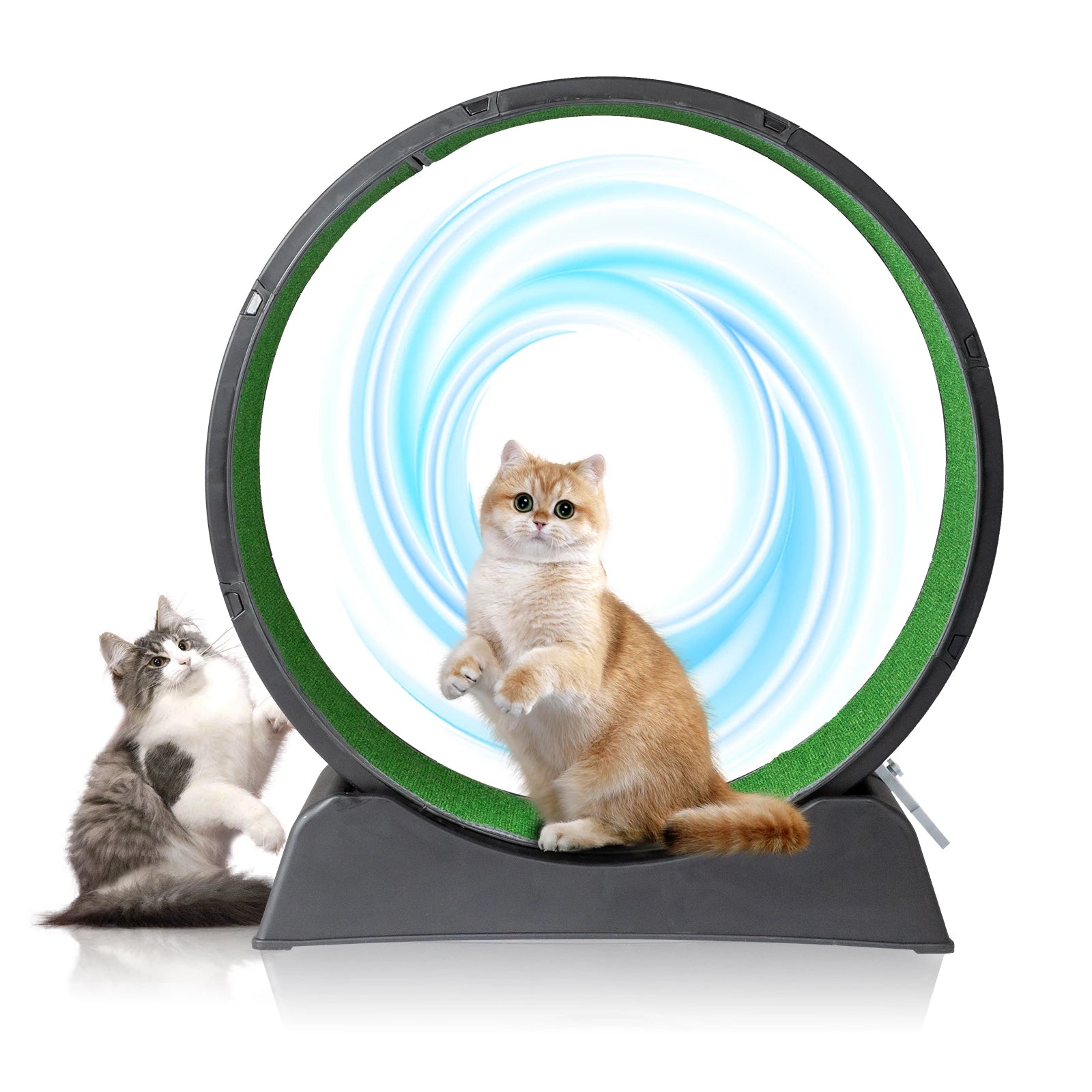39-inch Indoor Cat Exercise Wheel Treadmill Cat Wheel Exerciser With Carpeted Runway