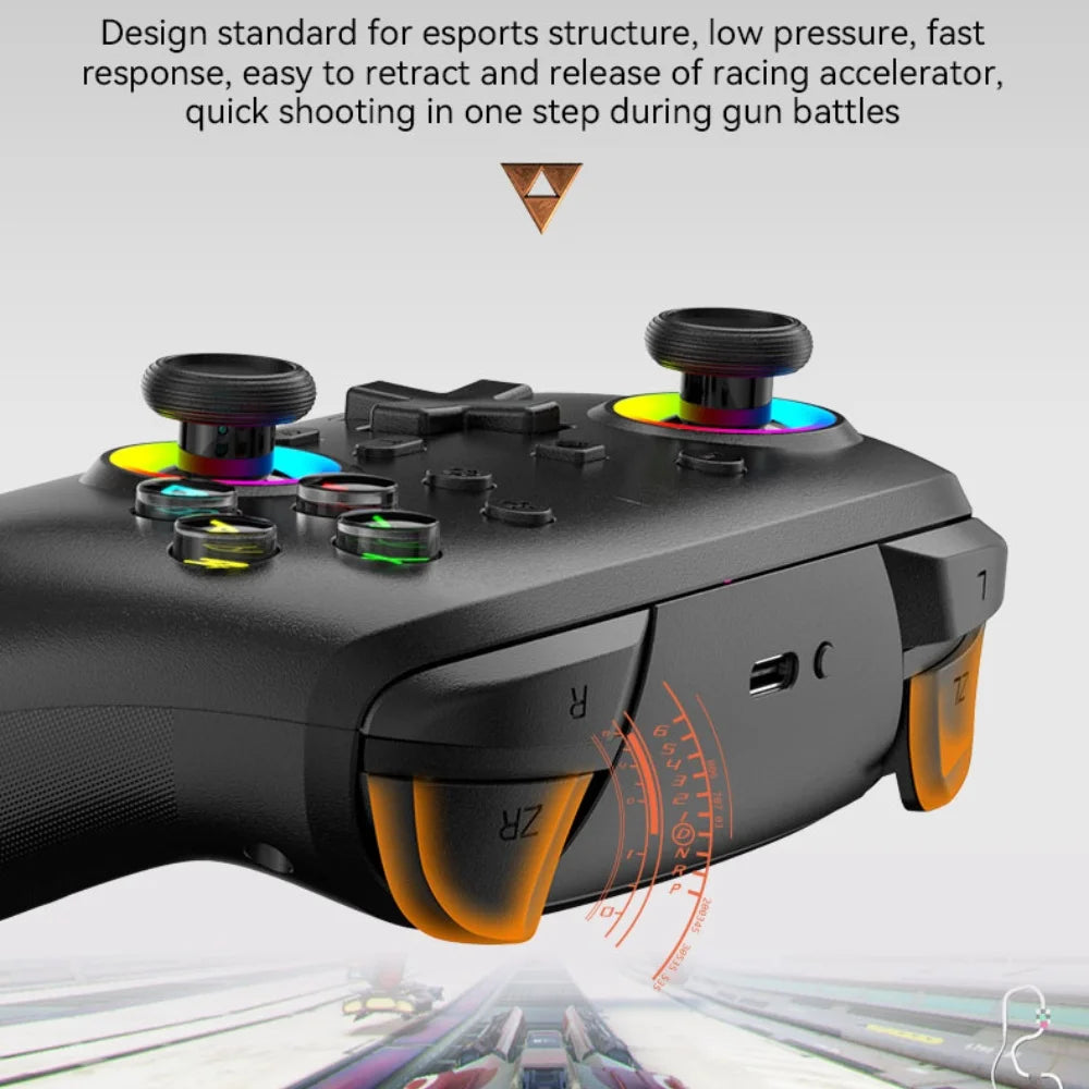 Gamepad  Controller Wireless Bluetooth Wake Function Joystick 6-Axis Gyro Handle HD Vibration