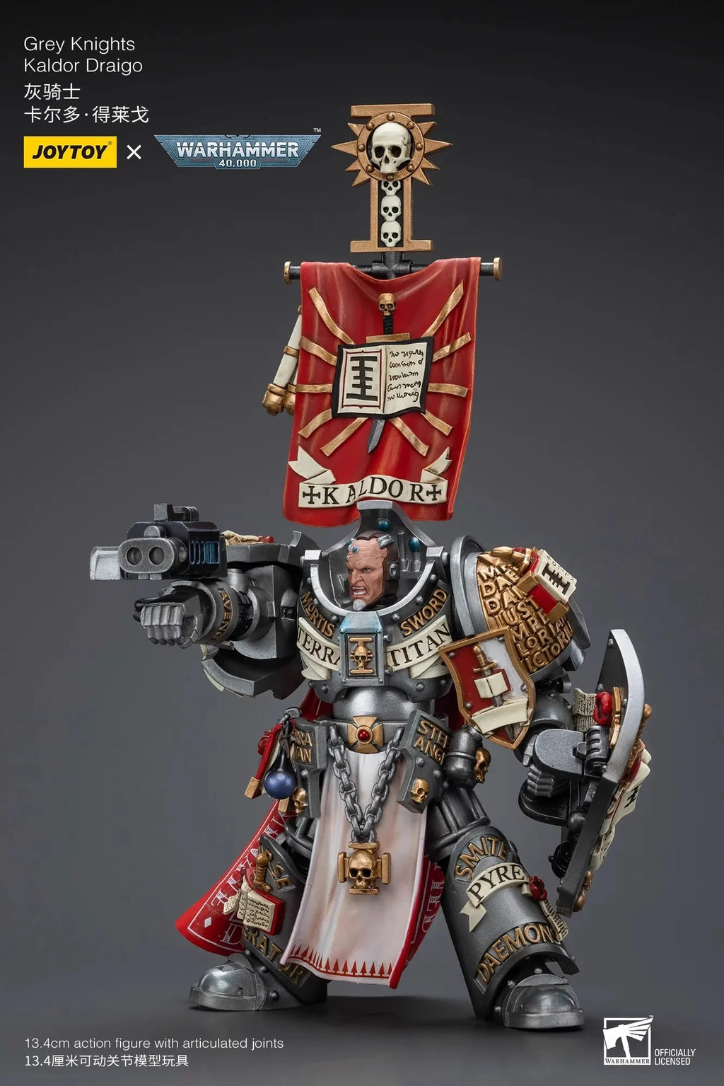 Joytoy Warhammer 1/18 Actionfiguren Grey Knights Kaldor Draigo Modell Toy Boy Geschenke 3,75 Zoll