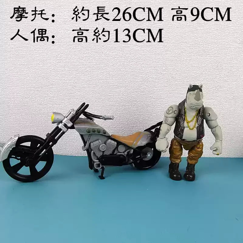 Playmates Turtles Action Figure Puppet Horse Motorcycle Rhinoceros Tiger Scene Models Anime Model Doll Desktop Decoration
