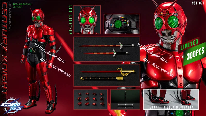 Soosootoys SST-070 1/6 Shadow Moon Kamen Rider Action Figure SST-071 Century Knight Red Ninja Delicate 12" Soldier Model Gifts