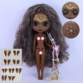 ICY DBS Blyth 1/6 Doll Hand-Painted Set Super Black Skin Frosted Face Doll Set SD
