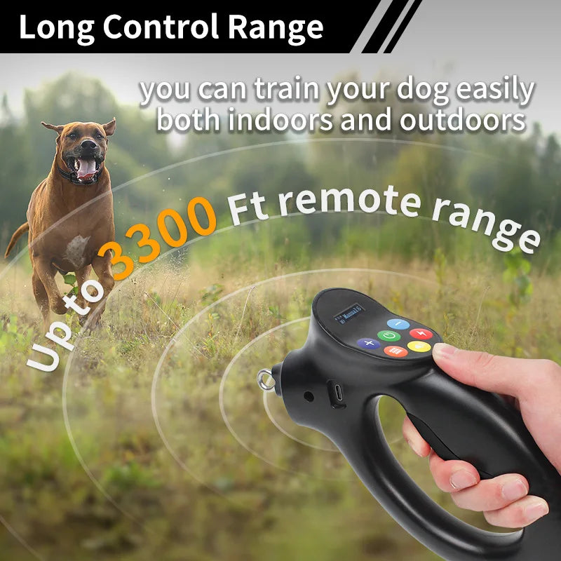 Private Mold Anti Pull Dog Collar - 3 Mode Bark Control Training Collar with IP67 Waterproof & Safe Shockproof for Large Dogs